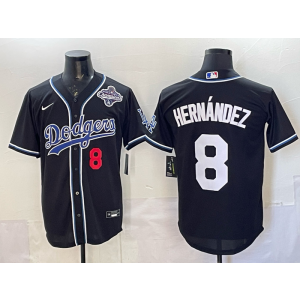 MLB Dodgers 8 Hernandez Blue 2025 World Series Champion Nike Cool Base Men Jersey