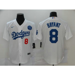 MLB Dodgers 8 Kobe Bryant White 2020 Nike KB Cool Base Men Jersey