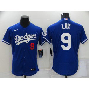 MLB Dodgers 9 Gavin Lux Blue Nike FlexBase Men Jersey