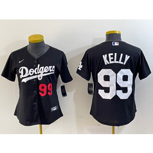 MLB Dodgers 99 Kelly Black Nike Cool Base Youth Jersey