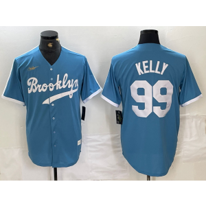 MLB Dodgers 99 Kelly Blue Nike Cool Base Men Jersey