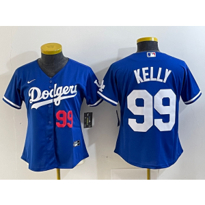 MLB Dodgers 99 Kelly Blue Nike Cool Base Women Jersey