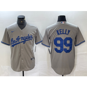 MLB Dodgers 99 Kelly Grey Nike Cool Base Men Jersey