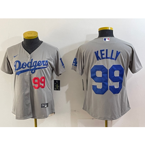 MLB Dodgers 99 Kelly Grey Nike Cool Base Youth Jersey