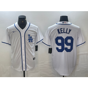 MLB Dodgers 99 Kelly White Nike Cool Base Men Jersey
