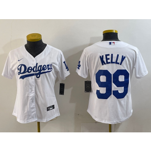 MLB Dodgers 99 Kelly White Nike Cool Base Women Jersey