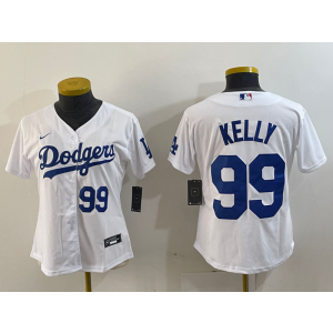 MLB Dodgers 99 Kelly White Nike Cool Base Youth Jersey