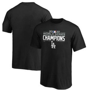 MLB Dodgers Black 2020 World Series Champions Logo T-Shirt
