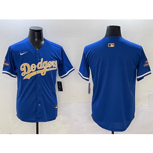 MLB Dodgers Blank 2025 Blue Gold Collection Nike Cool Base Men Jersey