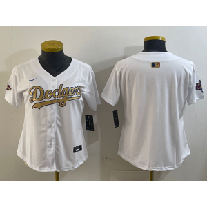 MLB Dodgers Blank 2025 Gold Collection Nike Cool Base Women Jersey