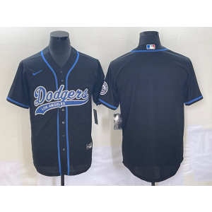 MLB Dodgers Blank BLack Nike Cool Base Men Jersey