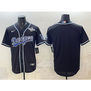MLB Dodgers Blank Black 2025 World Series Nike Cool Base Men Jersey