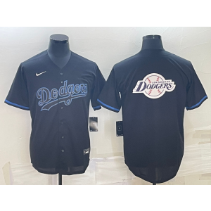 MLB Dodgers Blank Black Baseball Logo Nike Men Jersey