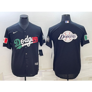 MLB Dodgers Blank Black Mexico Baseball Logo Nike Men Jersey