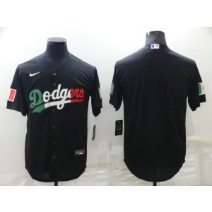 MLB Dodgers Blank Black Mexico Cool Base Men Jersey
