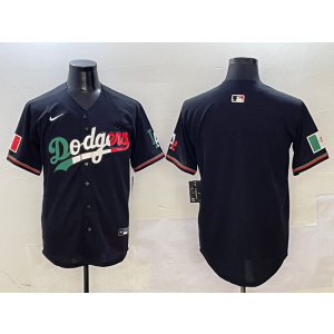 MLB Dodgers Blank Black Mexico Nike Cool Base Men Jersey