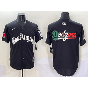 MLB Dodgers Blank Black Mexico Nike Cool Base Men Jersey