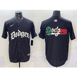 MLB Dodgers Blank Black Mexico Nike Cool Base Men Jersey