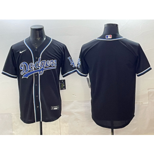 MLB Dodgers Blank Black Nike Cool Base Men Jersey