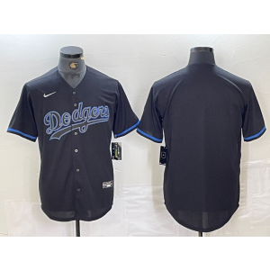 MLB Dodgers Blank Black Nike Cool Base Men Jersey 1