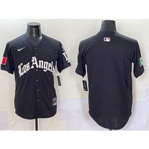 MLB Dodgers Blank Black Nike Cool Base Men Jersey