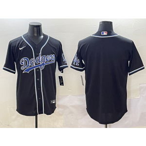 MLB Dodgers Blank Black Nike Cool Base Men Jersey