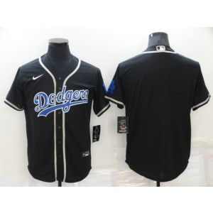 MLB Dodgers Blank Black Nike Cool Base Men Jerseys