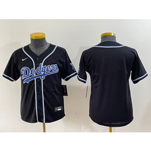 MLB Dodgers Blank Black Nike Cool Base Youth Jersey