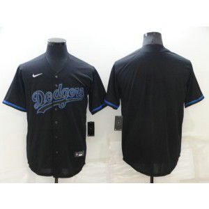 MLB Dodgers Blank Black Shadow Nike Cool Base Men Jersey