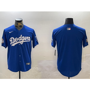 MLB Dodgers Blank Blue 2024 World Series Nike Cool Base Men Jersey