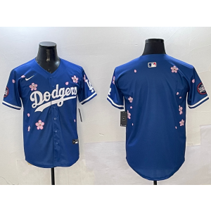 MLB Dodgers Blank Blue 2025 Tokyo Series Nike Cool Base Men Jersey