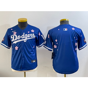 MLB Dodgers Blank Blue 2025 Tokyo Series Nike Cool Base Youth Jersey