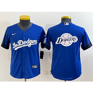 MLB Dodgers Blank Blue Baseball Logo Nike Cool Base Women Jersey