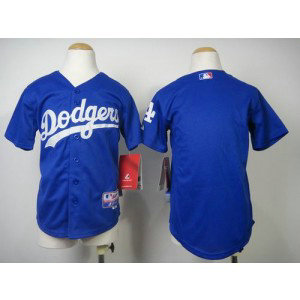 MLB Dodgers Blank Blue Cool Base Youth Jersey