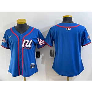 MLB Dodgers Blank Blue National League 2025 All Star Nike Cool Base Women Jersey