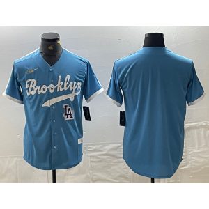 MLB Dodgers Blank Blue Nike Cool Base Men Jersey