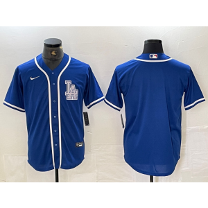 MLB Dodgers Blank Blue Nike Cool Base Men Jersey