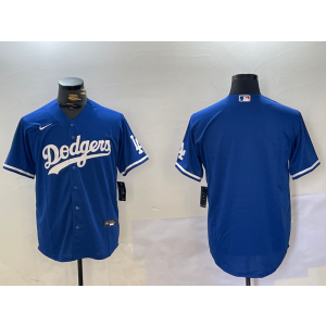 MLB Dodgers Blank Blue Nike Cool Base Men Jersey