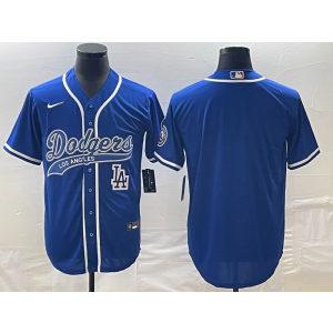 MLB Dodgers Blank Blue Nike Cool Base Men Jersey