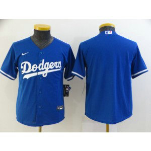 MLB Dodgers Blank Blue Nike Cool Base Youth Jersey 1