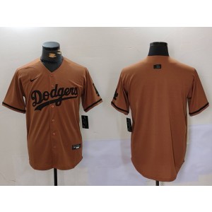MLB Dodgers Blank Brown Nike Cool Base Men Jersey