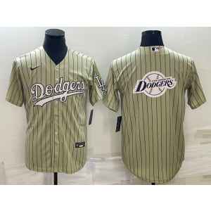 MLB Dodgers Blank Cream Baseball Logo Nike Men Jersey