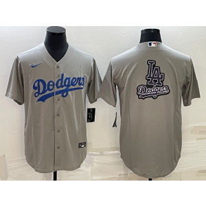 MLB Dodgers Blank Grey Baseball Logo Nike Men Jersey