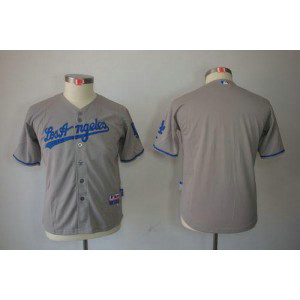 MLB Dodgers Blank Grey Cool Base Youth Jersey