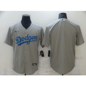 MLB Dodgers Blank Grey Nike Cool Base Men Jerseyss