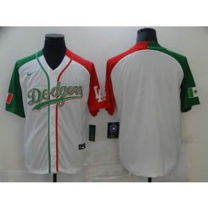 MLB Dodgers Blank Mexican Heritage Culture Night Cool Base Men Jersey