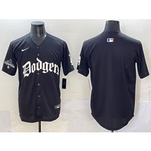MLB Dodgers Blank New Black Nike Cool Base Men Jersey