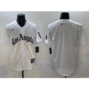 MLB Dodgers Blank New White Nike Cool Base Men Jersey