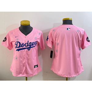 MLB Dodgers Blank Pink 2025 Tokyo Series Nike Cool Base Youth Jersey