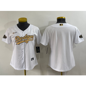 MLB Dodgers Blank White 2022 All-Star Nike Cool Base Women Jersey(Run Small)